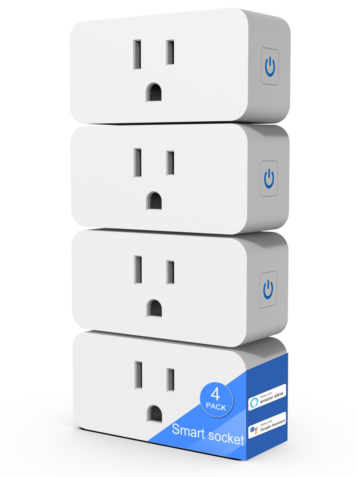 4 Pack WiFi Smart Plug Socket Outlet APP Control Works with Alexa & Google  Tuya